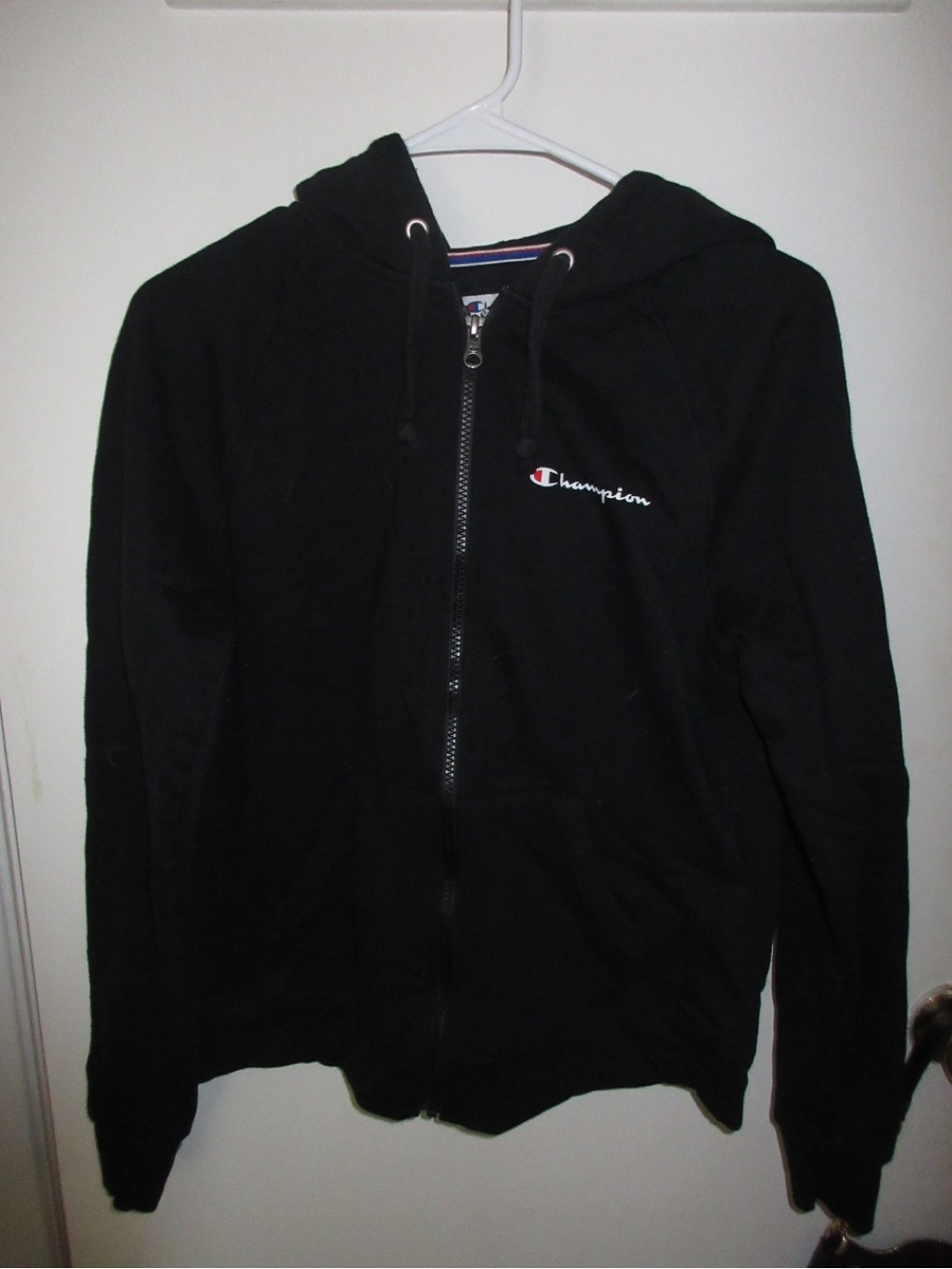 Champion Black Jacket with Red & Blue Trim